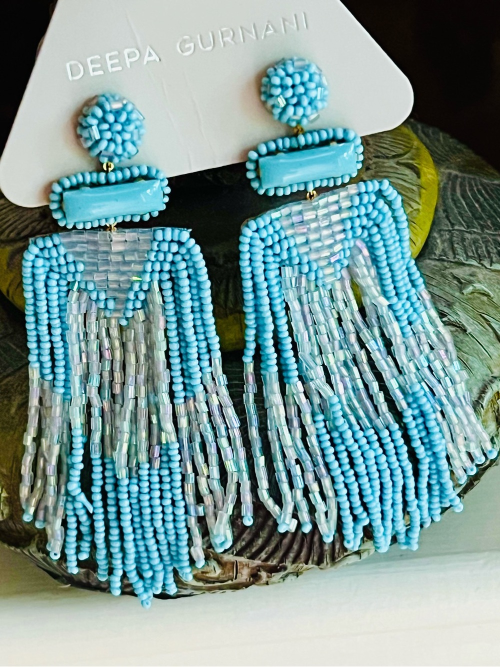 NWT Deepa Gurnani Beaded Fringe Chandeliers